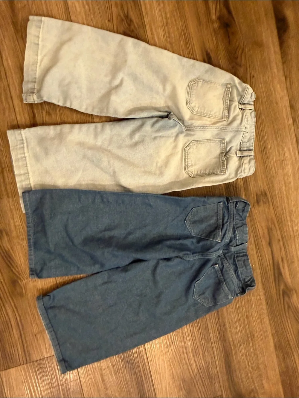 (2) Gap Kids girls Wide Leg Denim Jeans - Size 6 EUC sparkle denim light wash